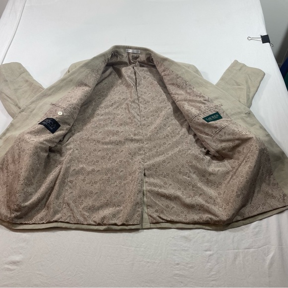 Rugby Lauren Ralph Lauren Blazer Sports coat Men 40S 2 button 100% Linen Oatmeal - Picture 3 of 13